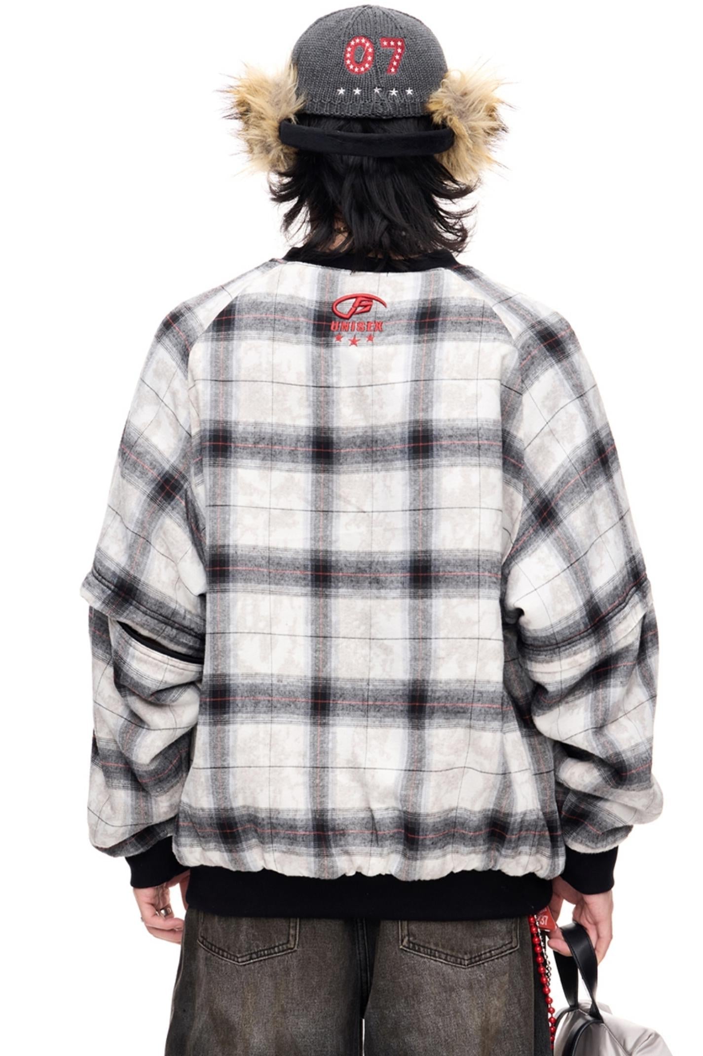Men's Checked Fleece Detachable Shirt