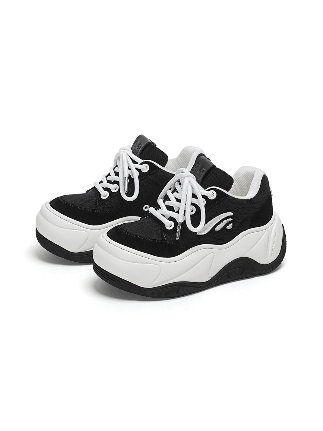 Black WiFi 2.0 Wave Canvas Platform Sneakers