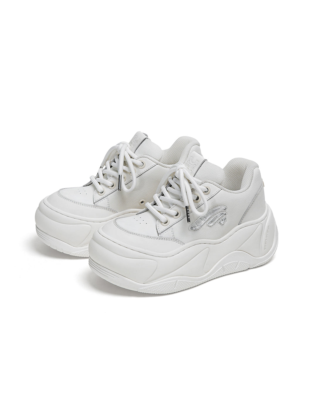 Wifi 2.0 Wave Leather Platform Shoes White