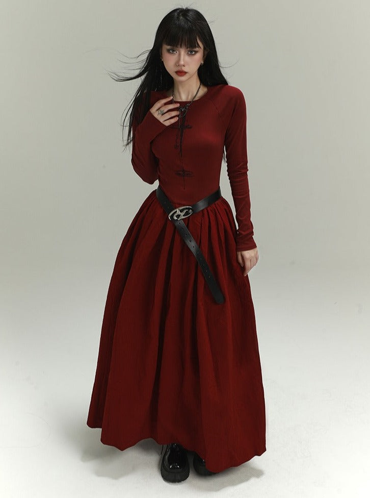 Vestido maxi victoriano oscuro
