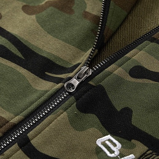 Veste en toison à imprimé camouflage surdimensionné