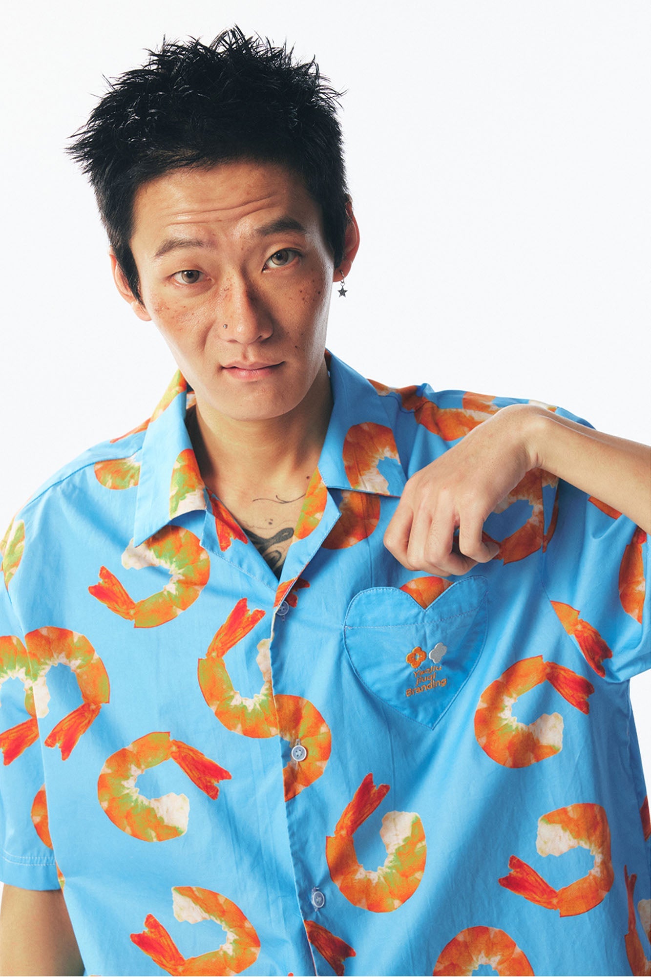 Shrimp Full Print Half Shirt