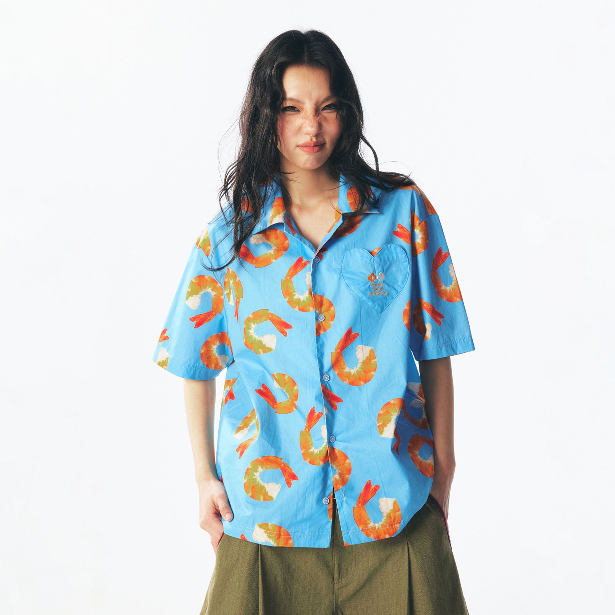 Shrimp Full Print Half Shirt