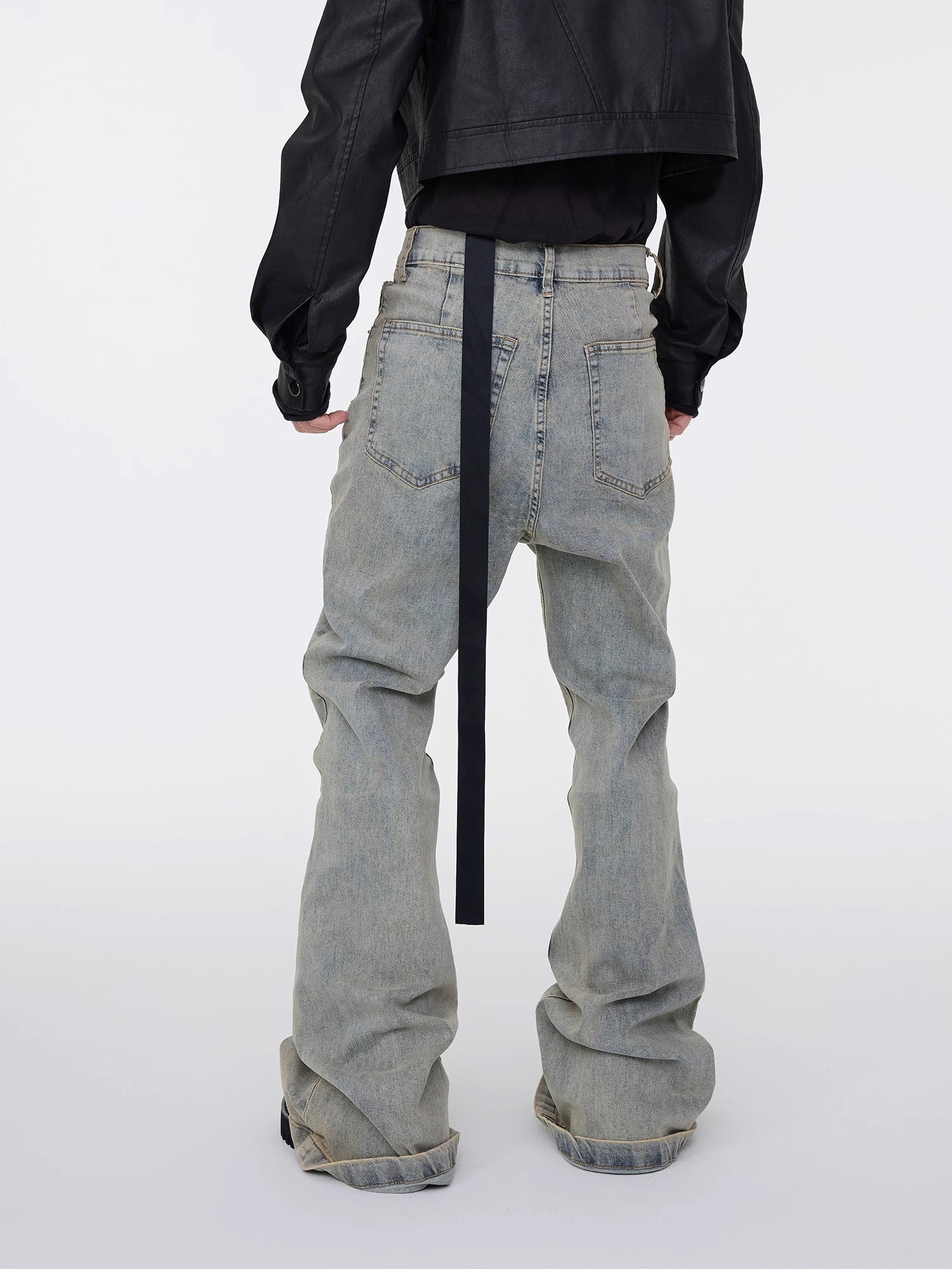 Washed Grey Stacked Jeans