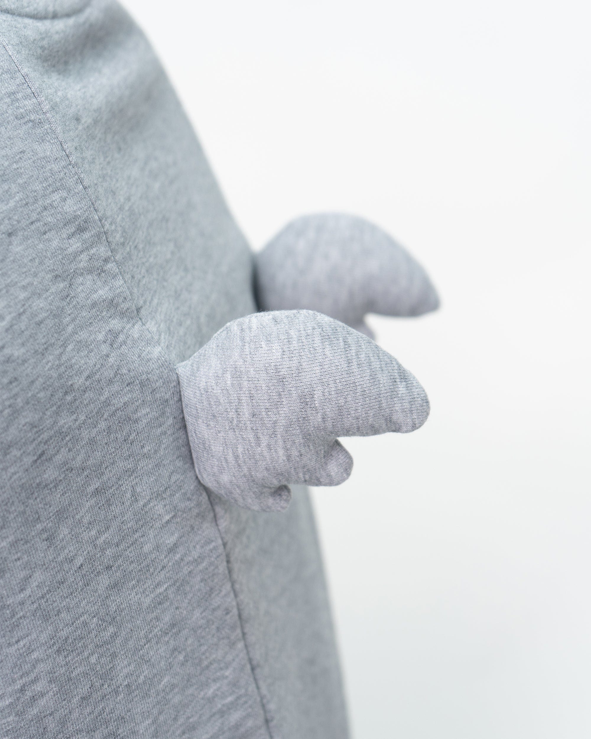 Grey Sweatshirt with Angel Wings Details on the Back