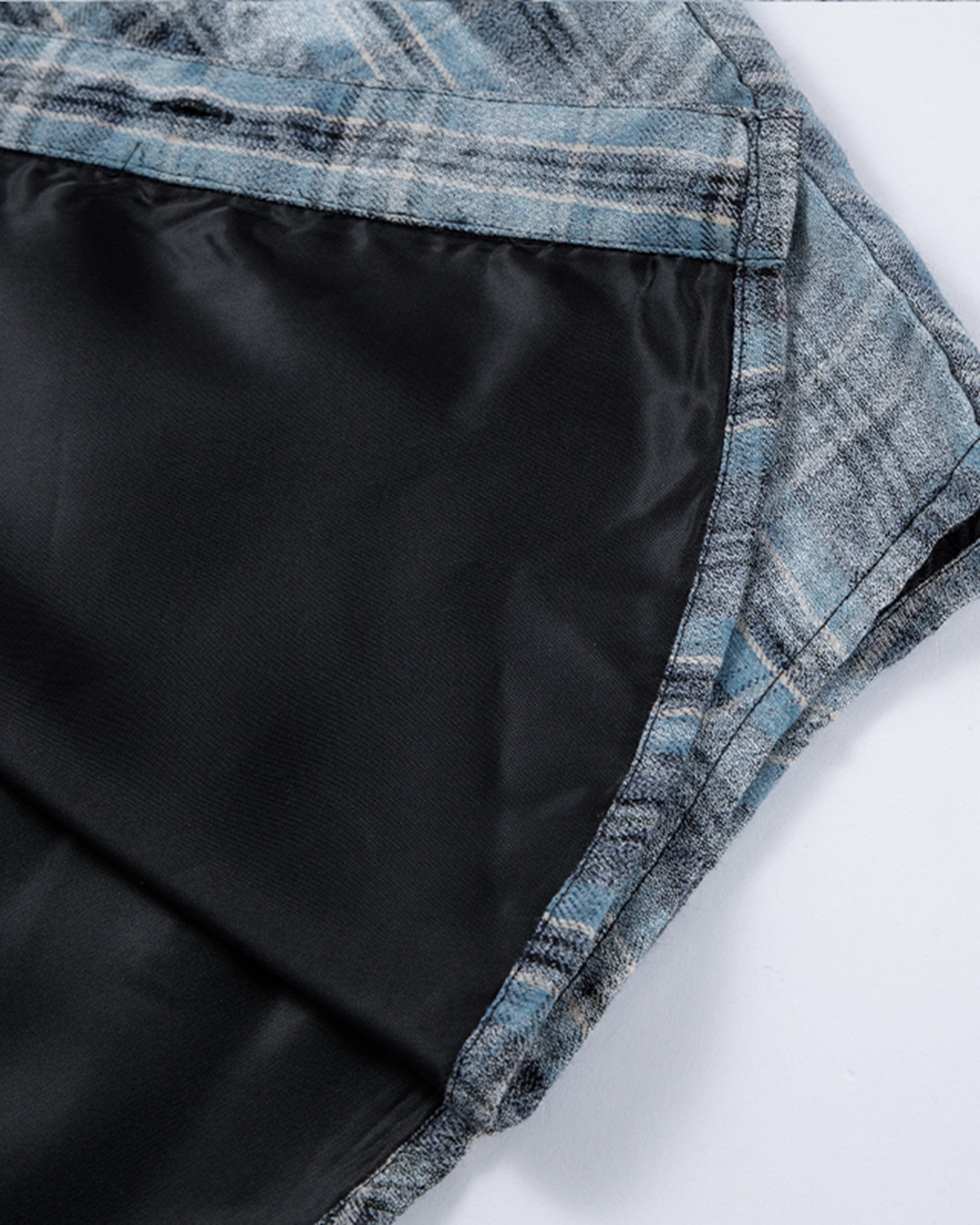 Chemise à manches longues à la flanelle à plaid à lavage acide