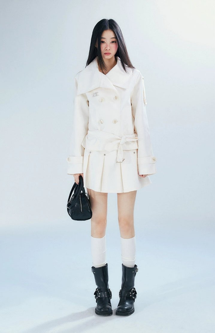 Double-Breasted Belted Trench Coat