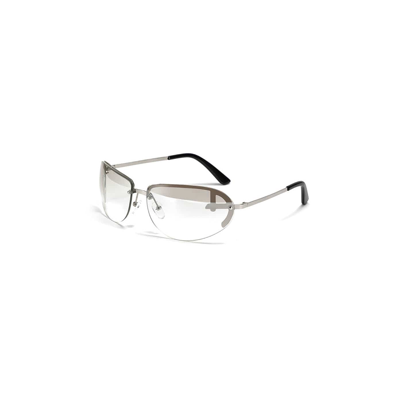 Mechanical-Brow Gradient Oval Sunglasses - view 1