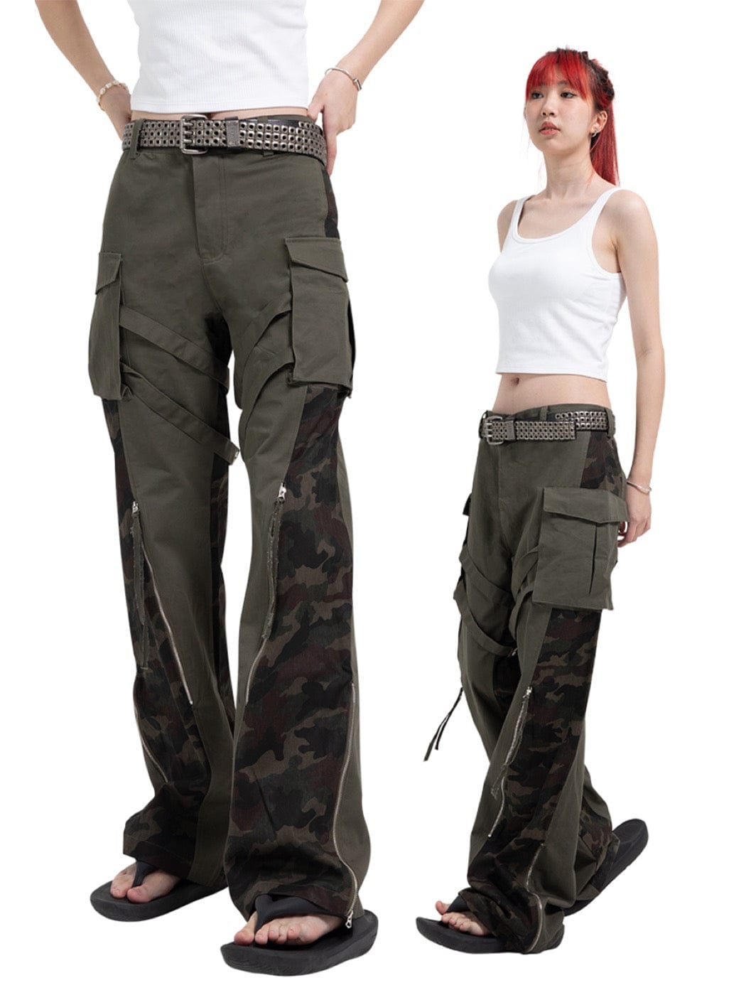 Pantalones de carga tácticos de camuflaje empalmado