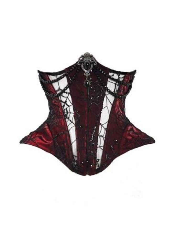 Gothic Velvet Halloween Suspender Dress Set