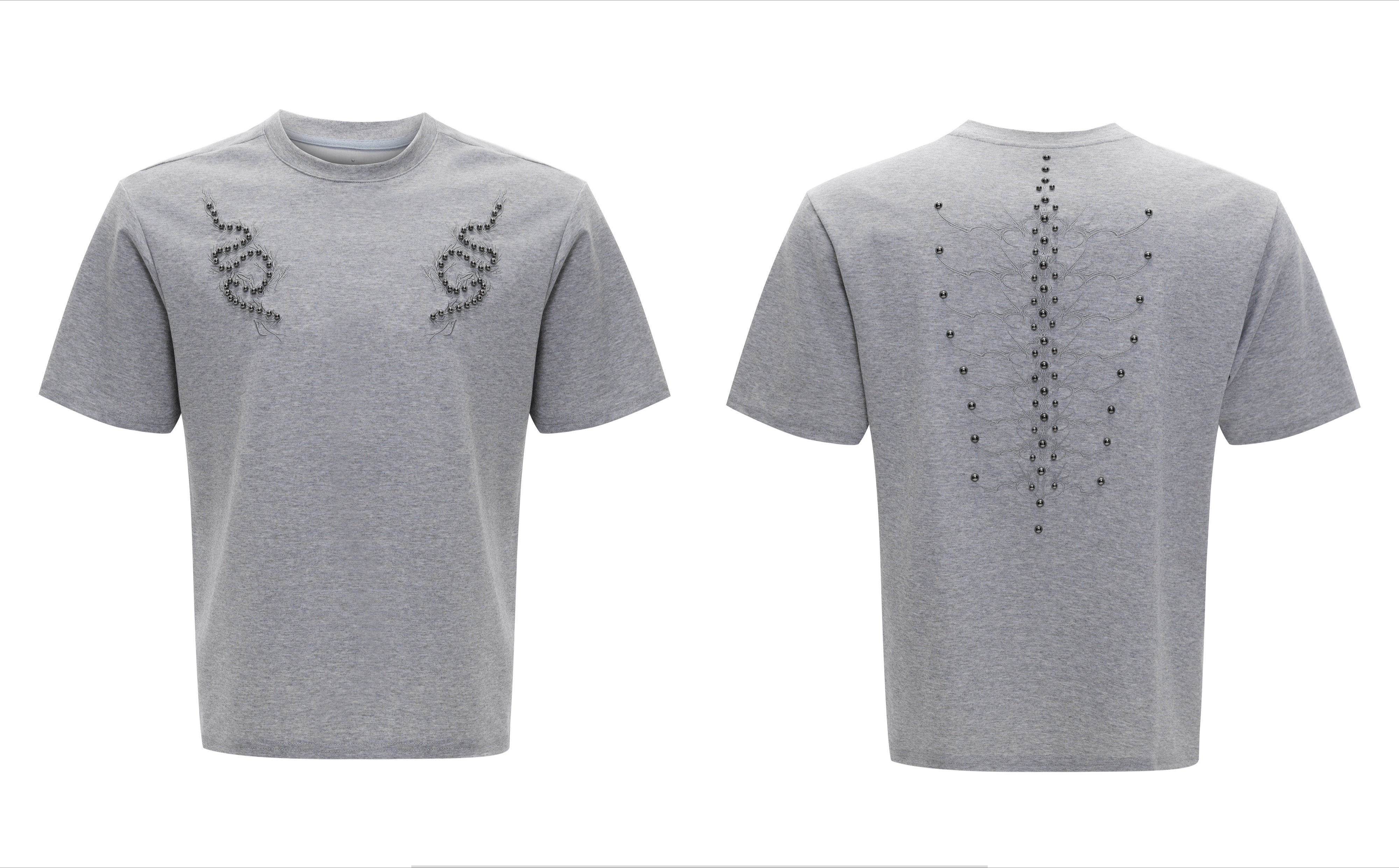 Spine Crystal Grey Fitted Tee