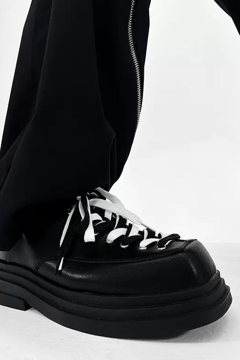 Contrast Platform Chunky School Shoes