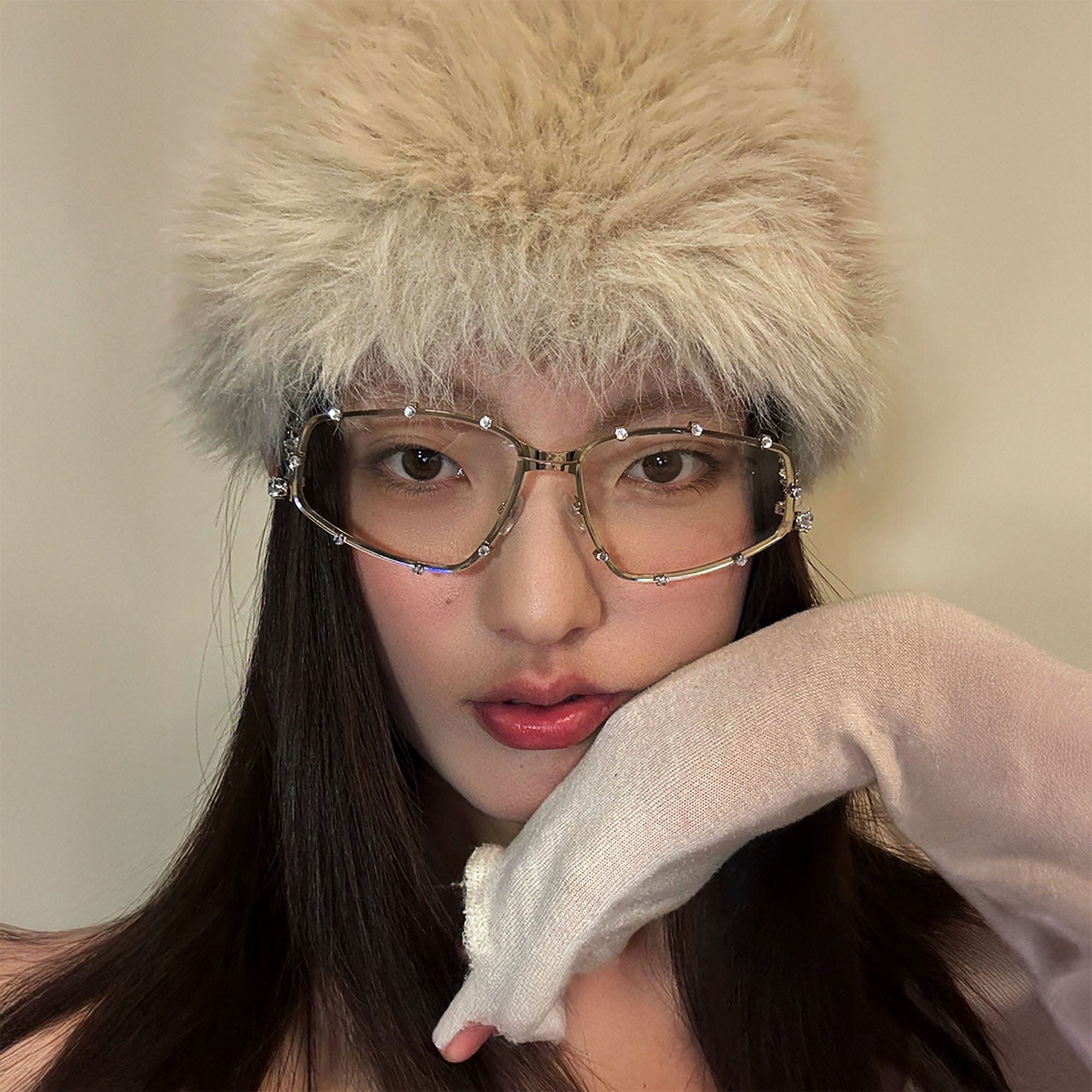 Crystal-Brow Wireframe Statement Glasses - view 2