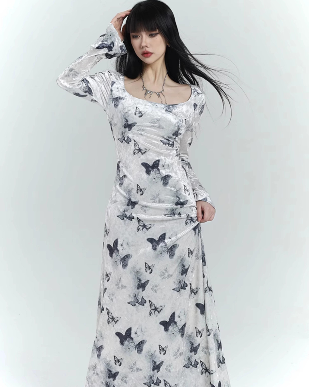 Vestido de Velvet Maxi de Butterfly
