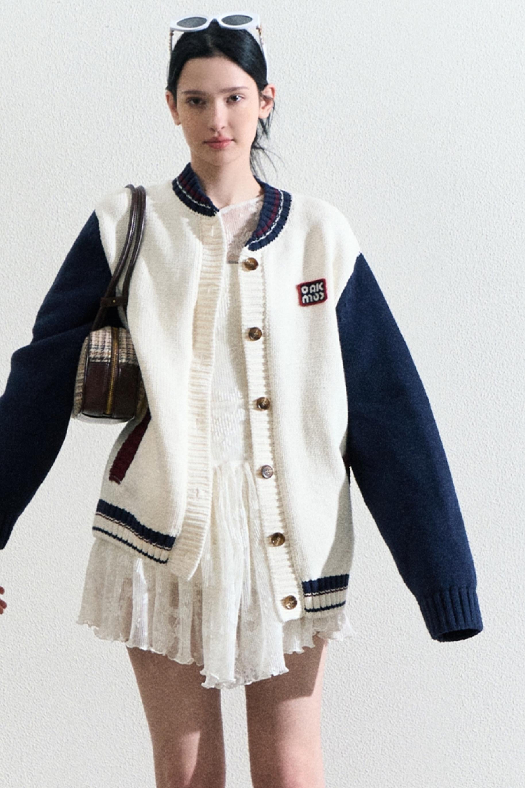 Varsity-Style Cardigan Jacket
