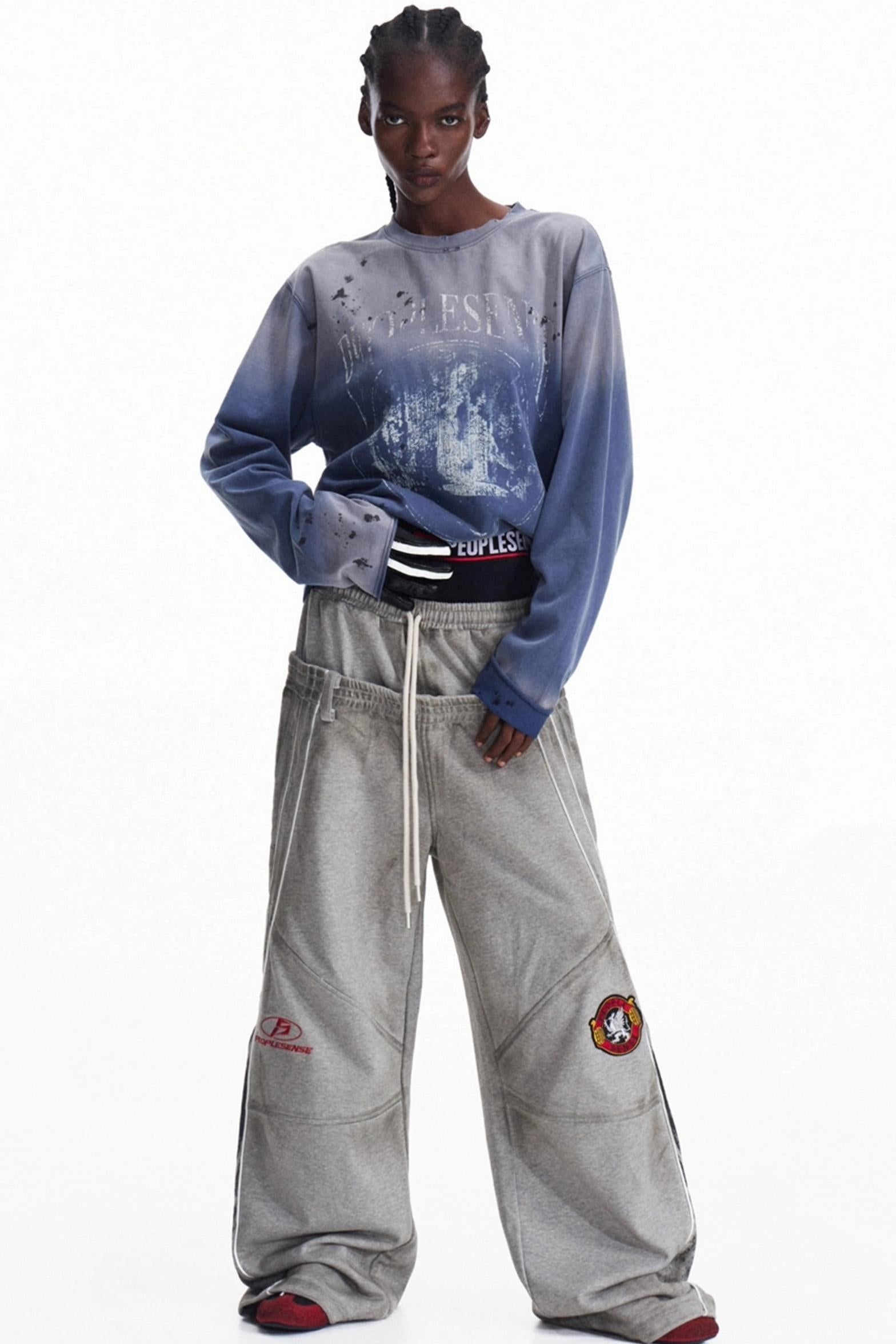Men's Vintage Gradient Pullover Sweatshirt