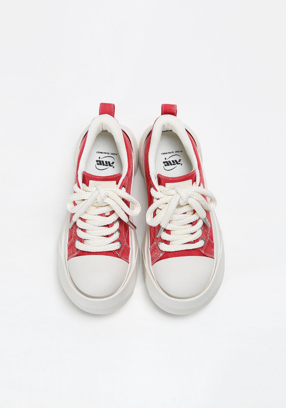 Denim Bare Look Washed Platform Sneakers