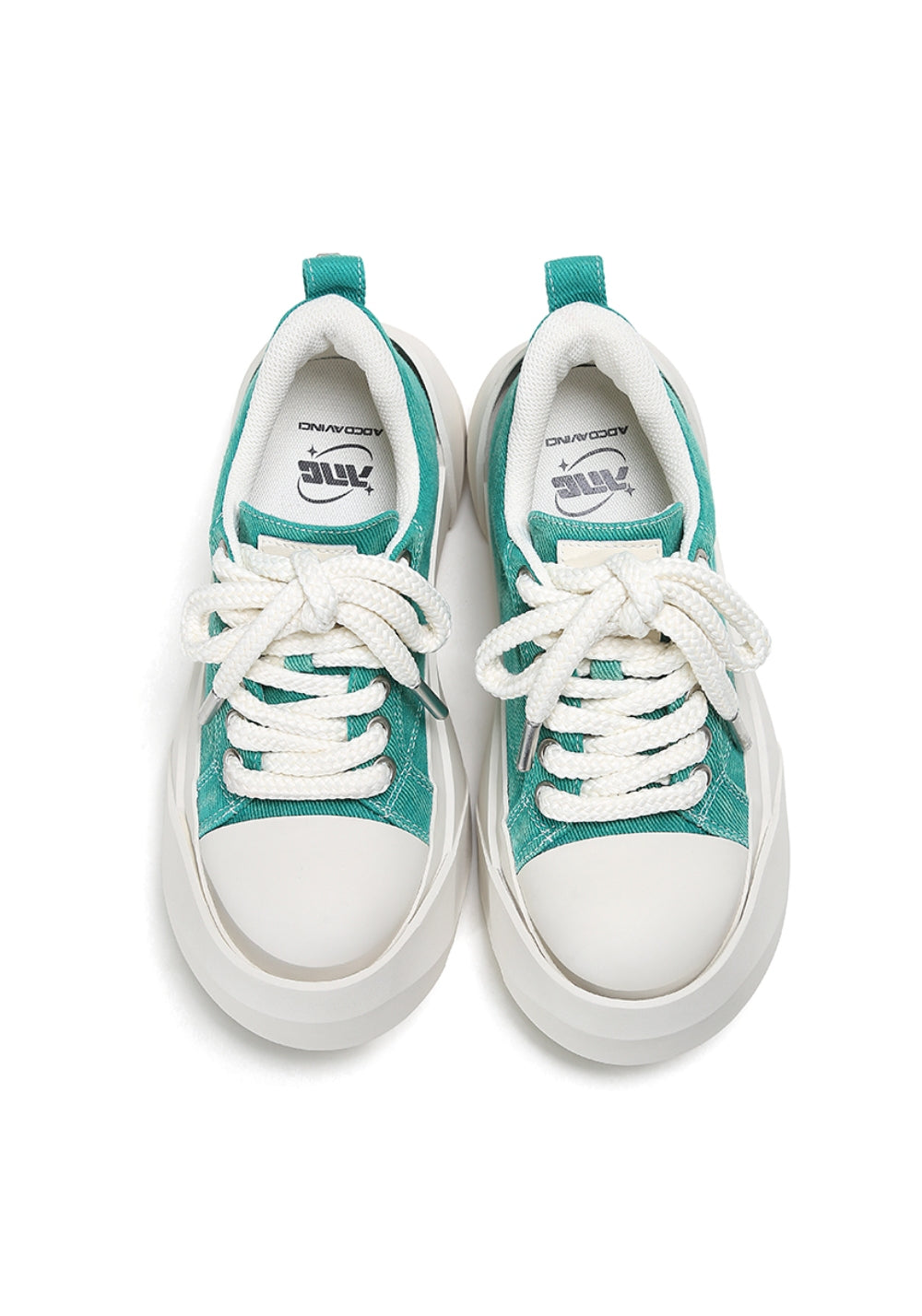Denim Bare Look Washed Platform Sneakers