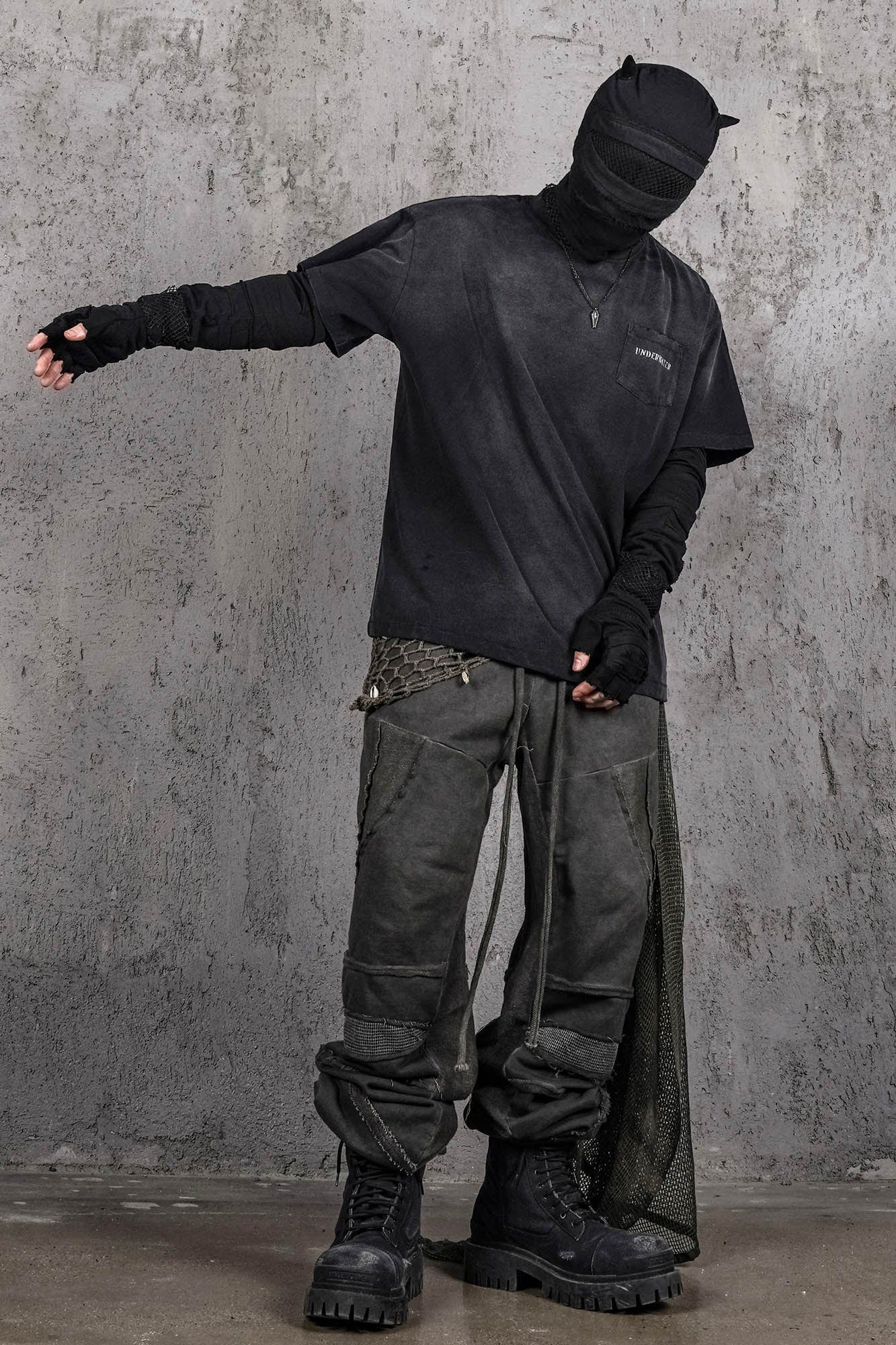 T-shirt de poche Black Techwear sous-marine