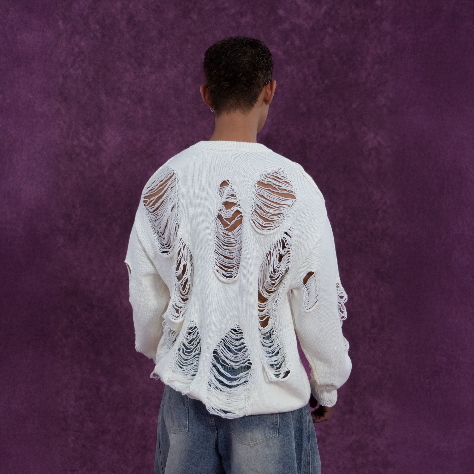 Distressed Oversized Knit Sweater