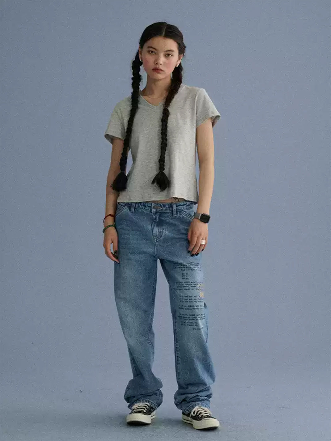 Shoulder-Fitted Cropped Basic Tee