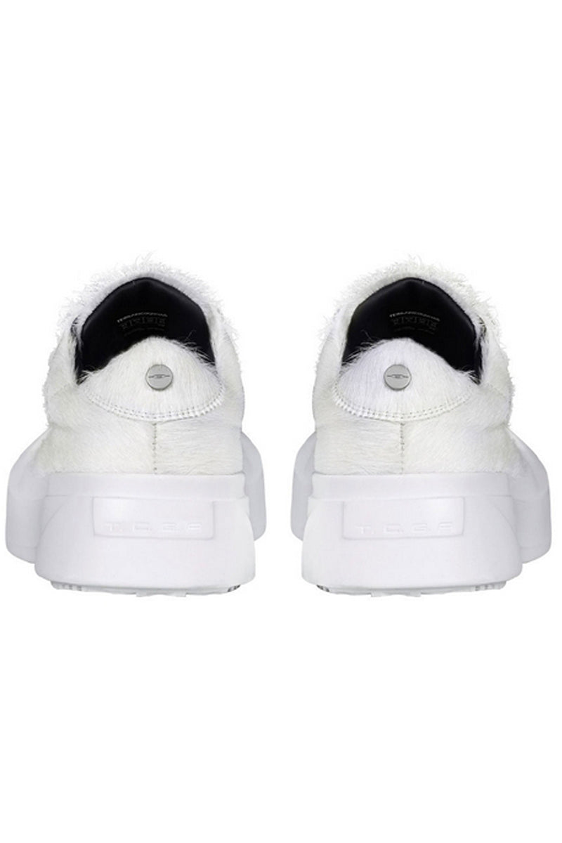 Suede Platform Distressed Sneakers