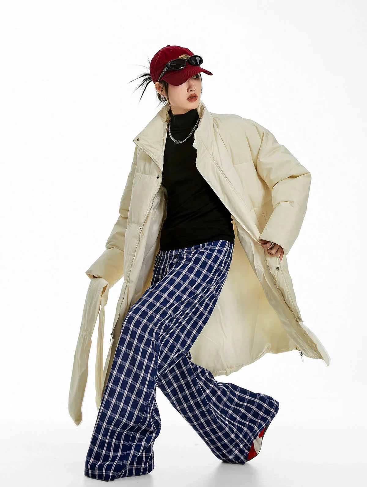 Oversized Puffer Winter Coat with Scarf
