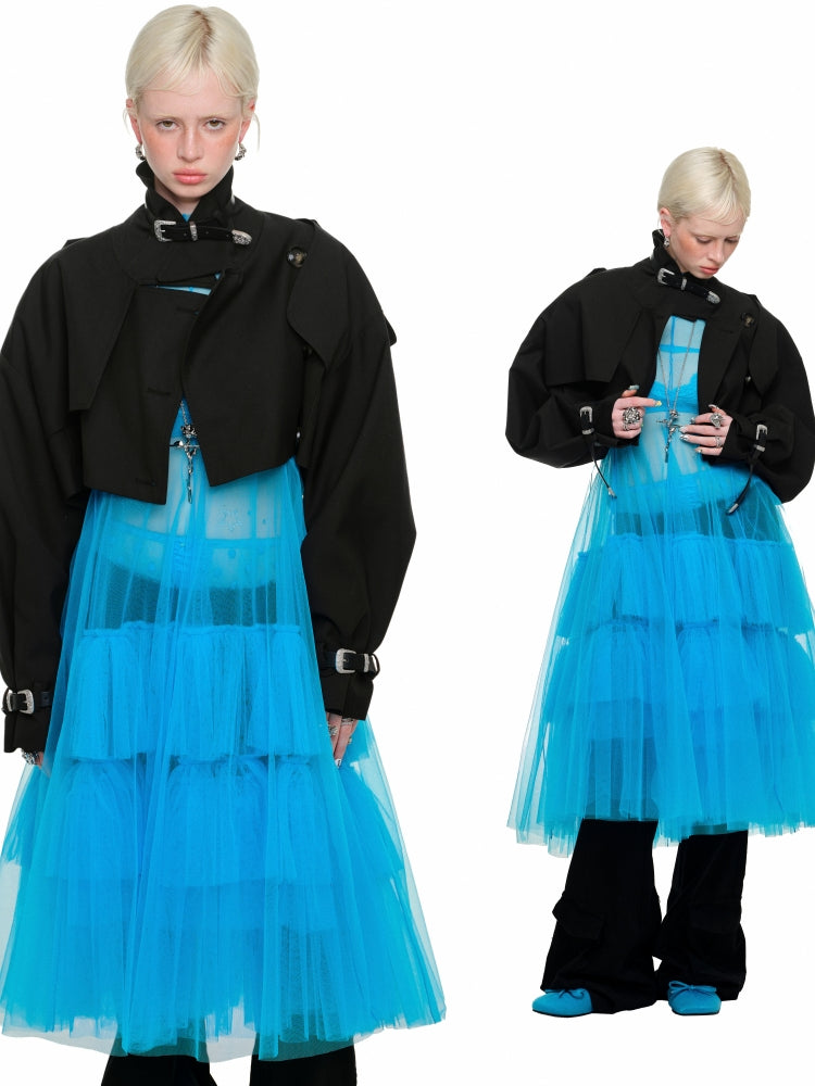 Sheer Tulle Tiered Dress
