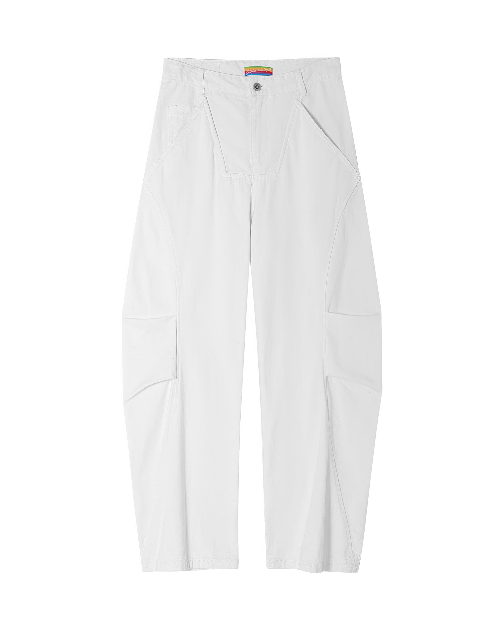 Deconstructed Pleated Button Utility Cargo Pants