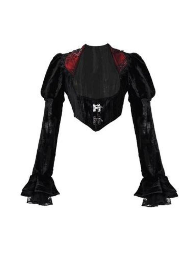 Gothic/Victorian-inspired Velvet Cardigan Top