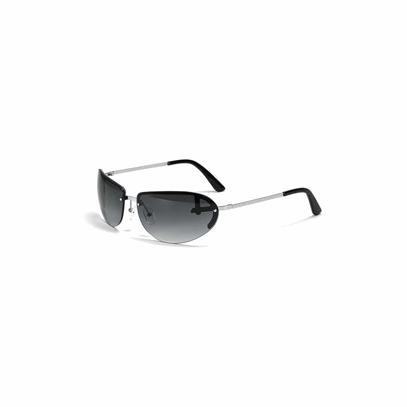 Mechanical-Brow Gradient Oval Sunglasses - view 2