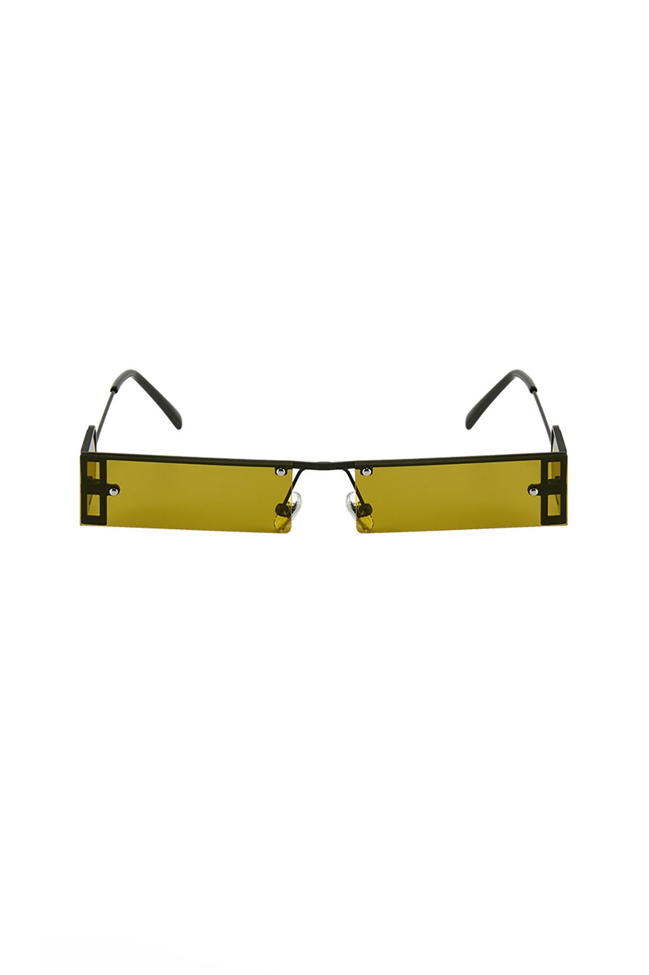 Tinted Rectangle Bar-Temple Sunglasses - view 8