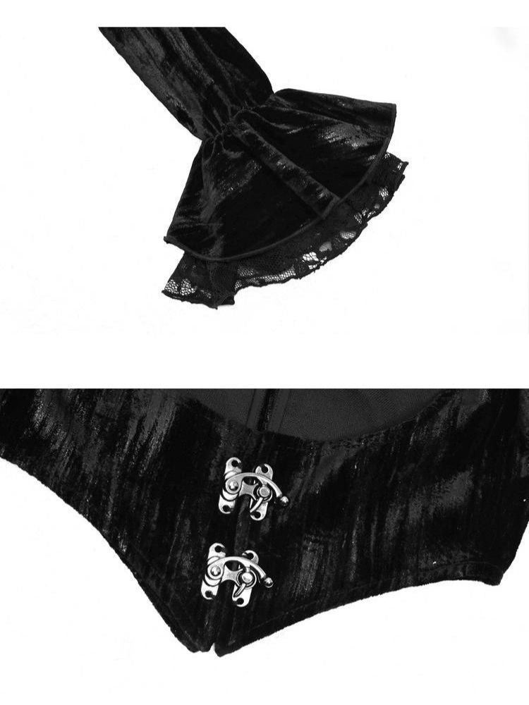 Gothic/Victorian-inspired Velvet Cardigan Top
