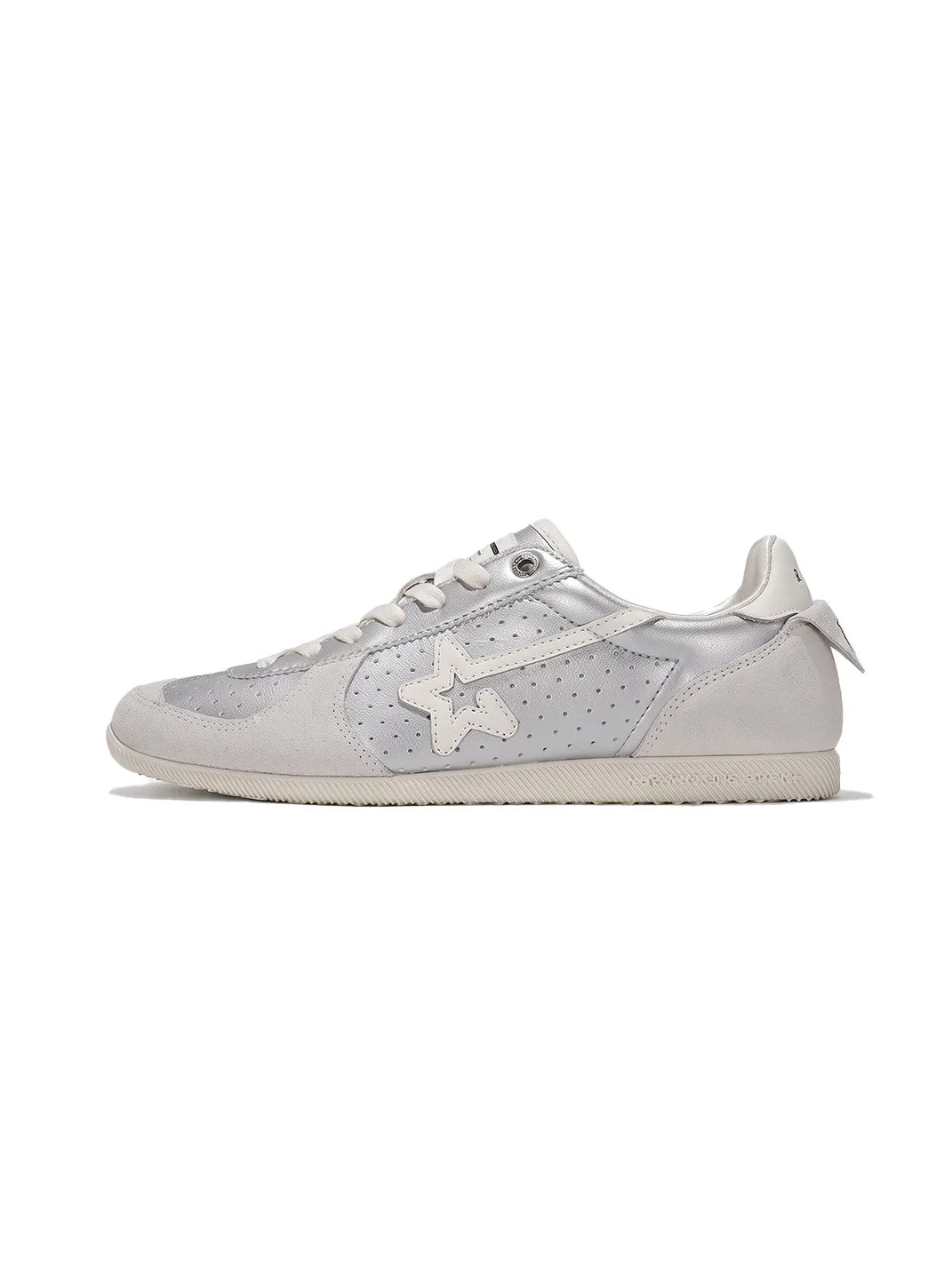 Soft-Silver Star-Panel Low-Profile Sneakers - view 1