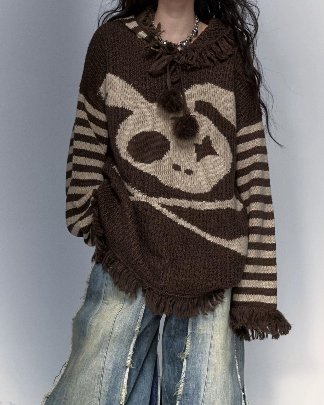 Skelettkaninchen -Strickpullover