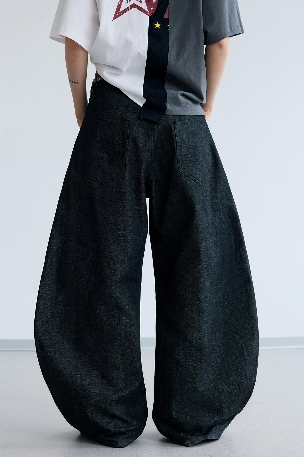 Men's Wide-Leg Curved Knife Jeans