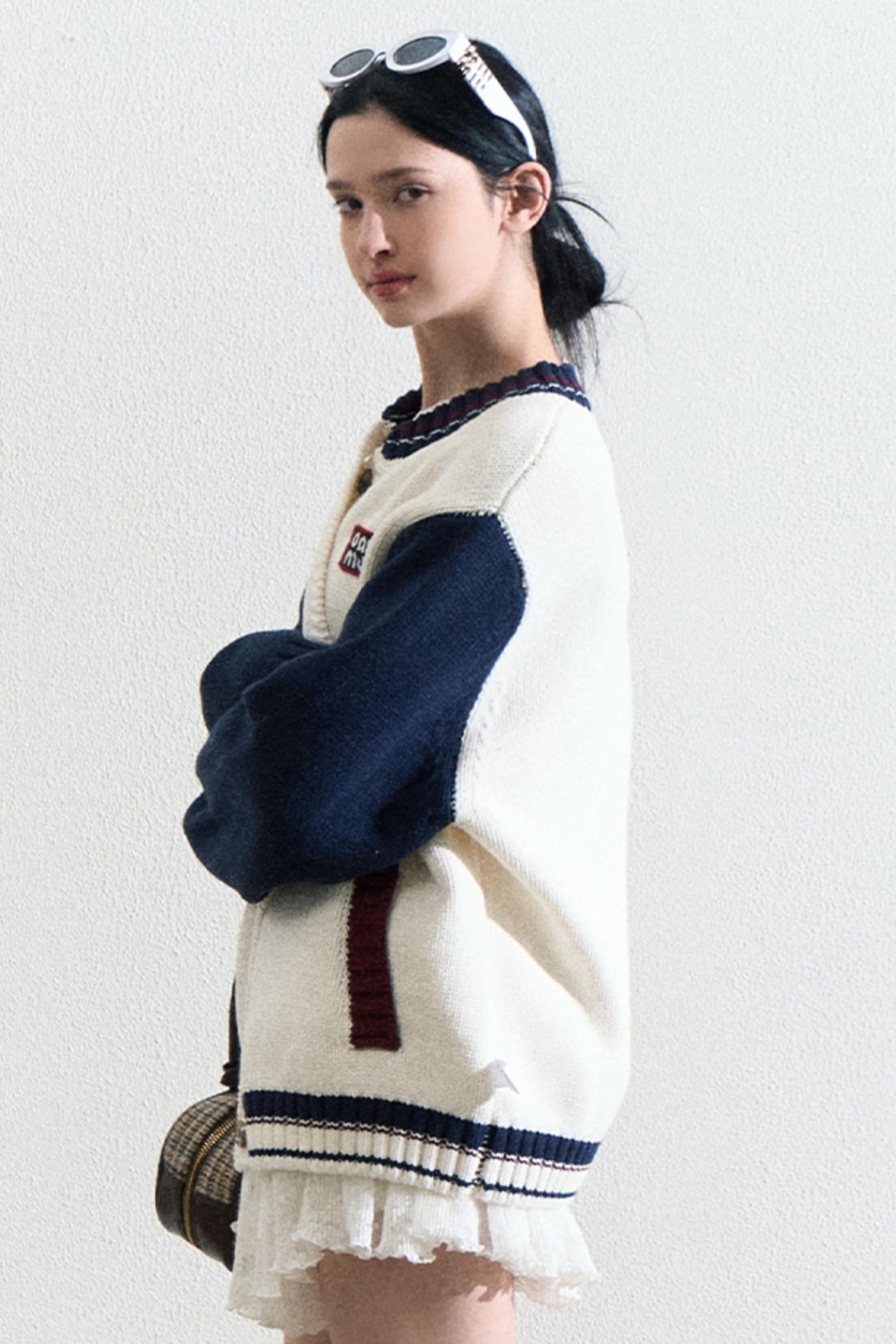 Varsity-Style Cardigan Jacket
