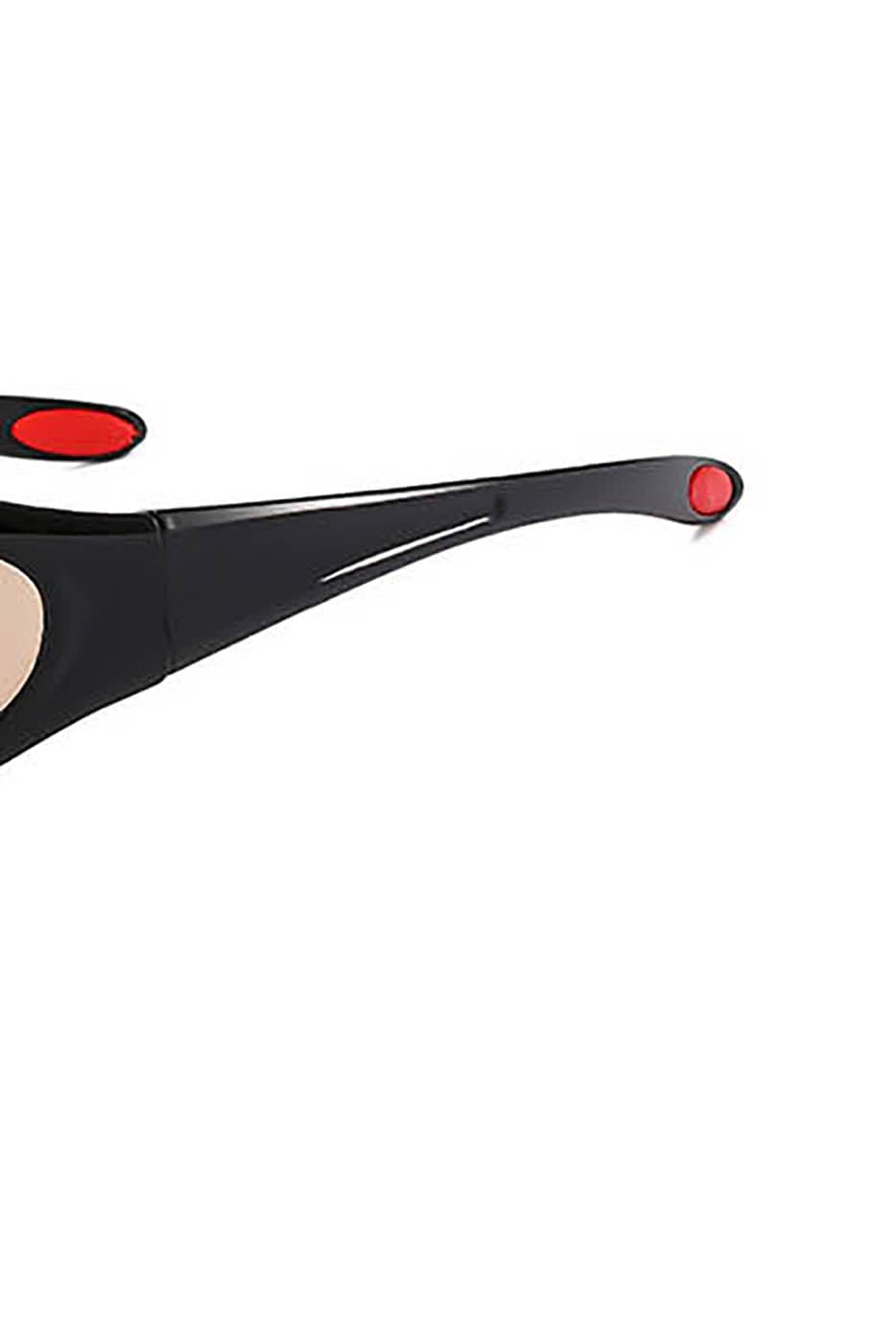 Contrast-Temple Cyclist Wrap Sunglasses - view 10