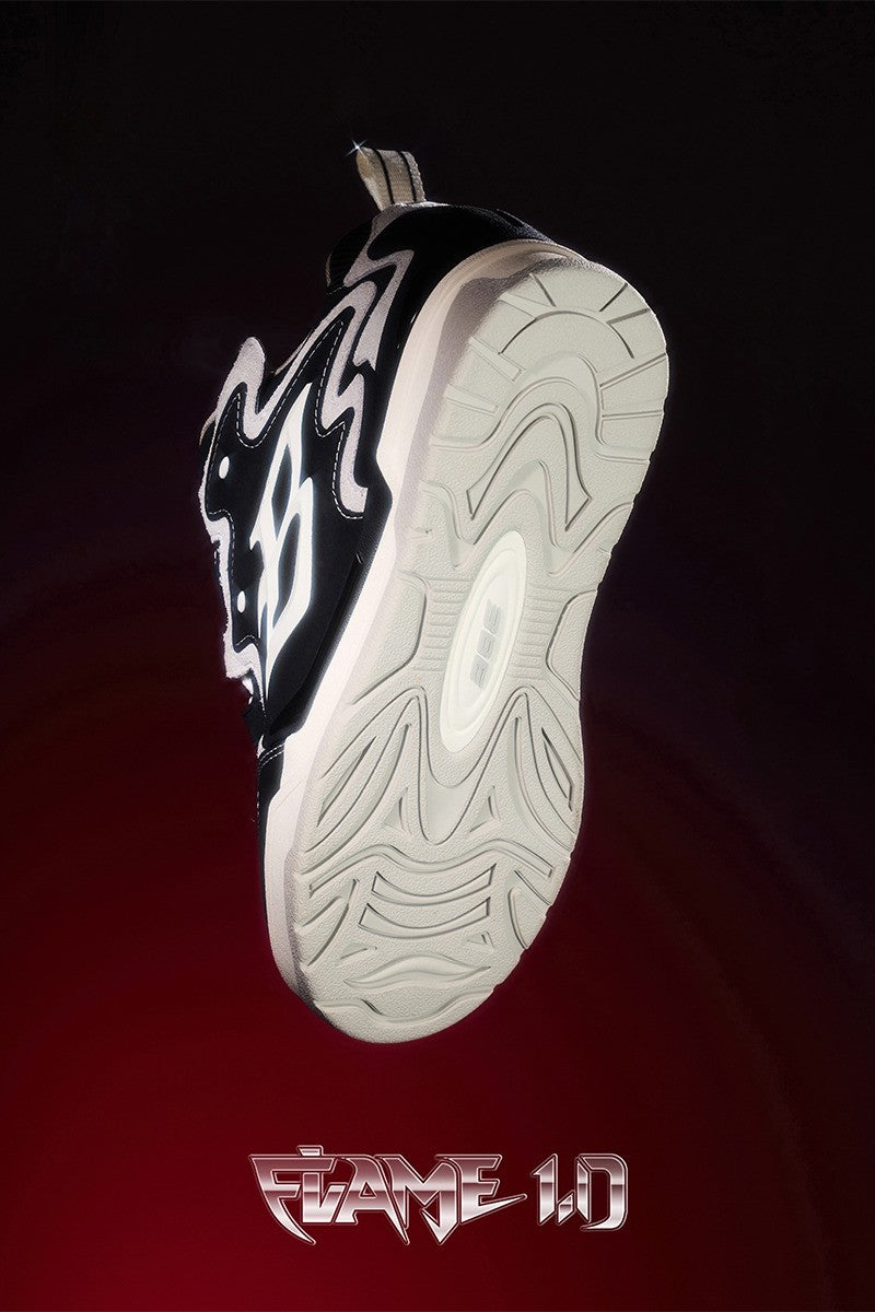 Black and White Retro Wave Sneakers