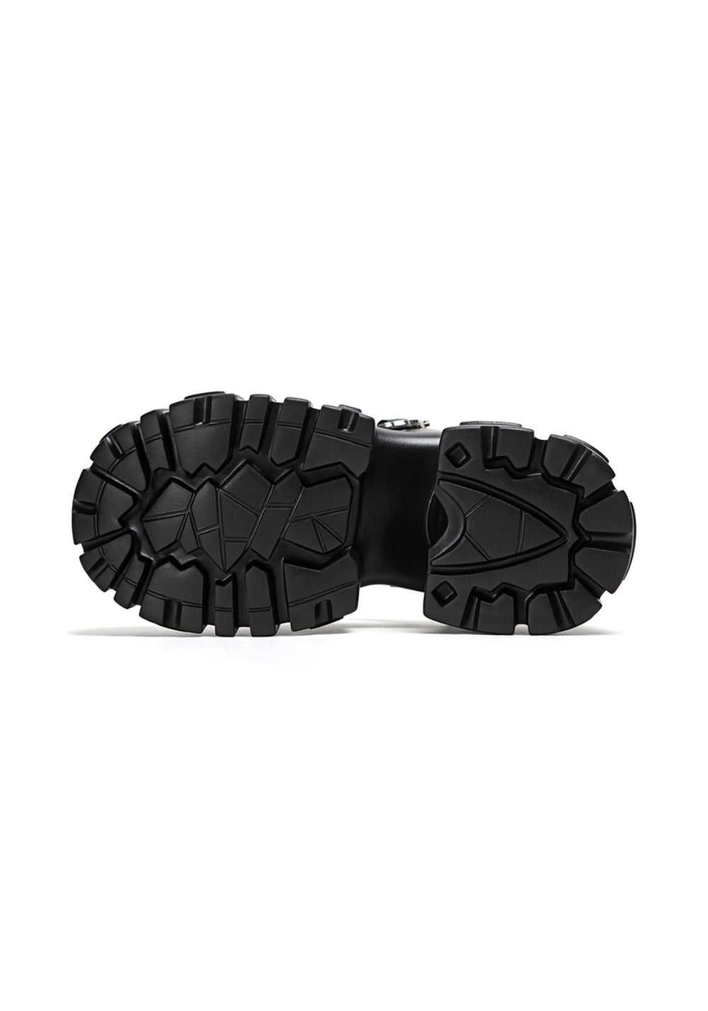 Black Chunky-Heel Roman Platform Sandals