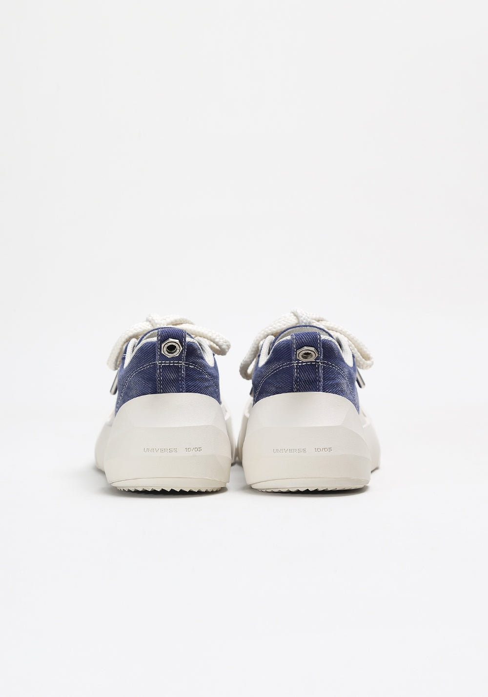 Denim Bare Look Washed Platform Sneakers