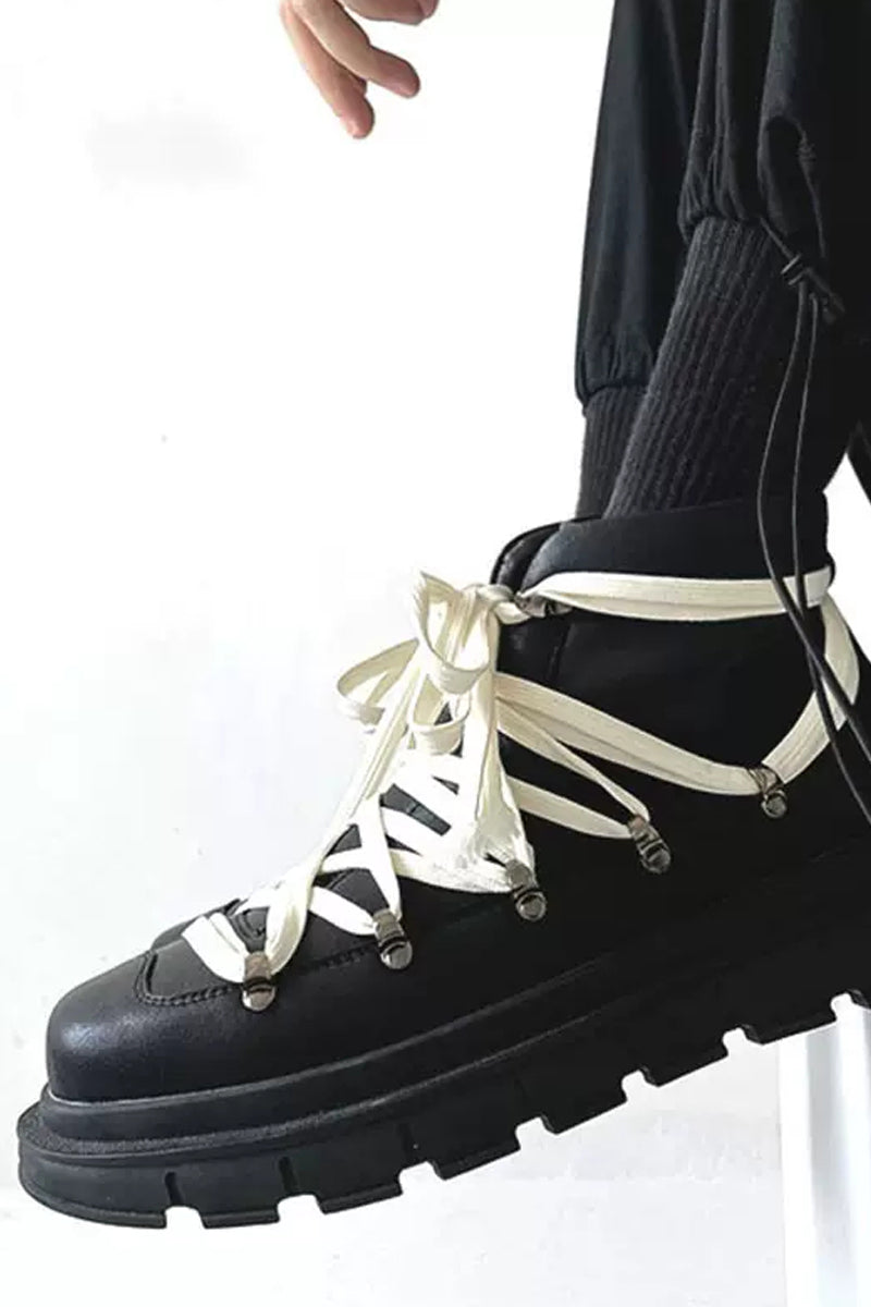 Fashion Black Platform Hiking Combat Boots
