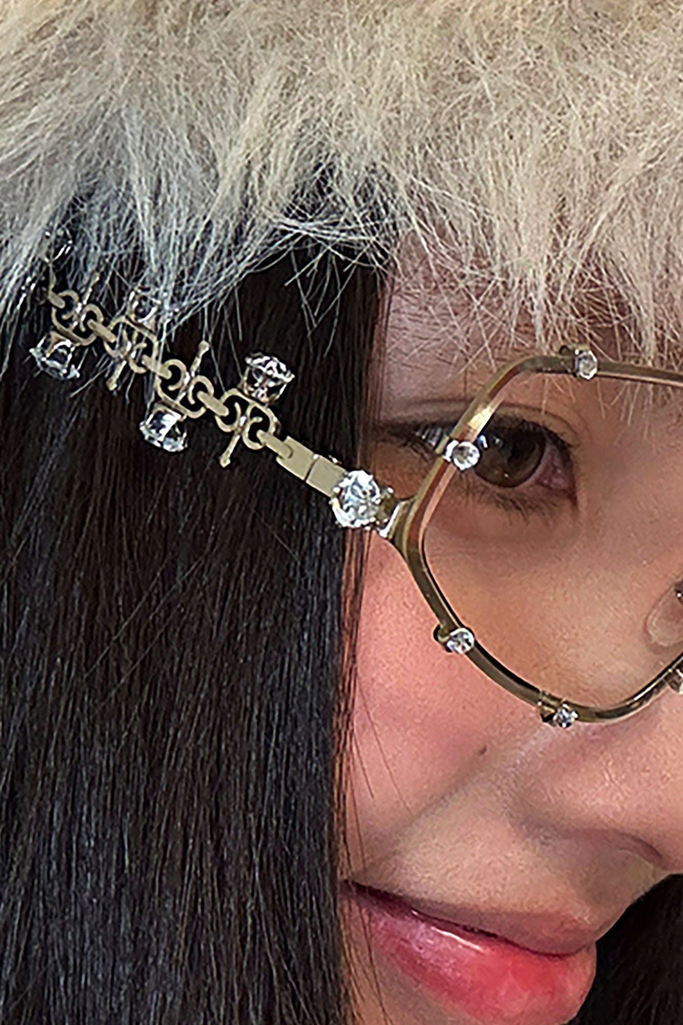 Crystal-Brow Wireframe Statement Glasses - view 5