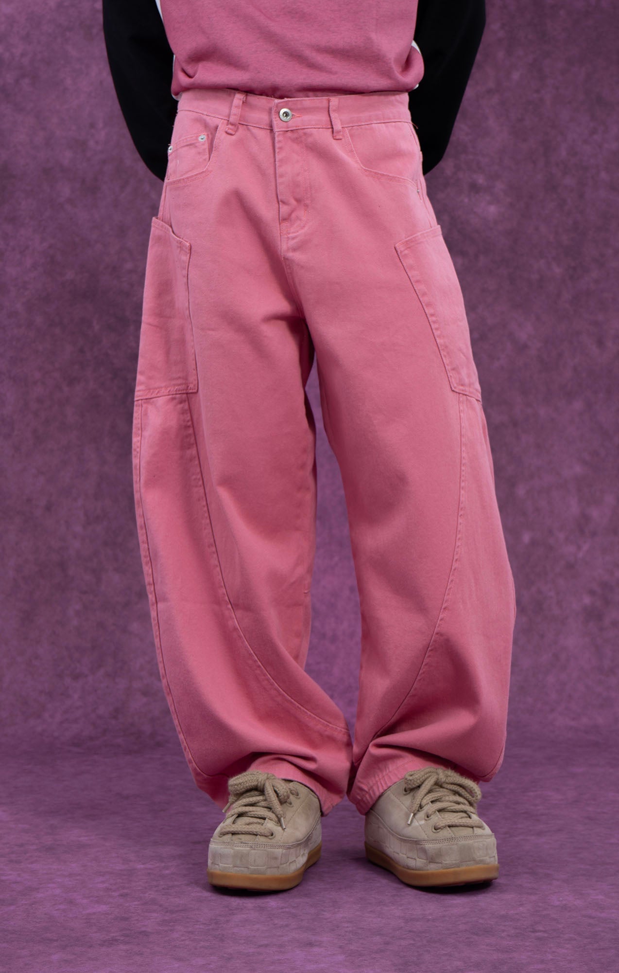 Pink Utility Wide-Leg Pants