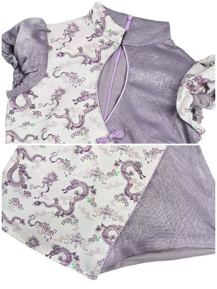 Dragon Cheongsam -Kleid und Quastengürtel