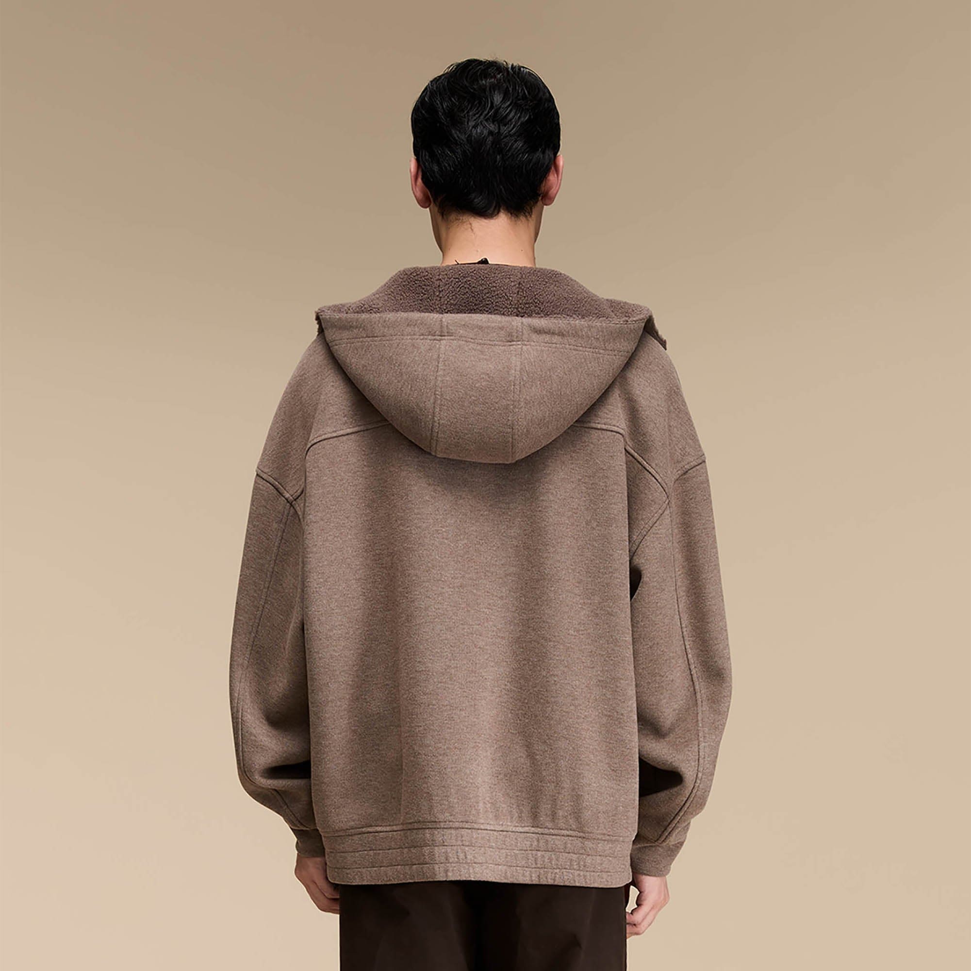 Chaqueta con capucha con cremallera forrada de Sherpa