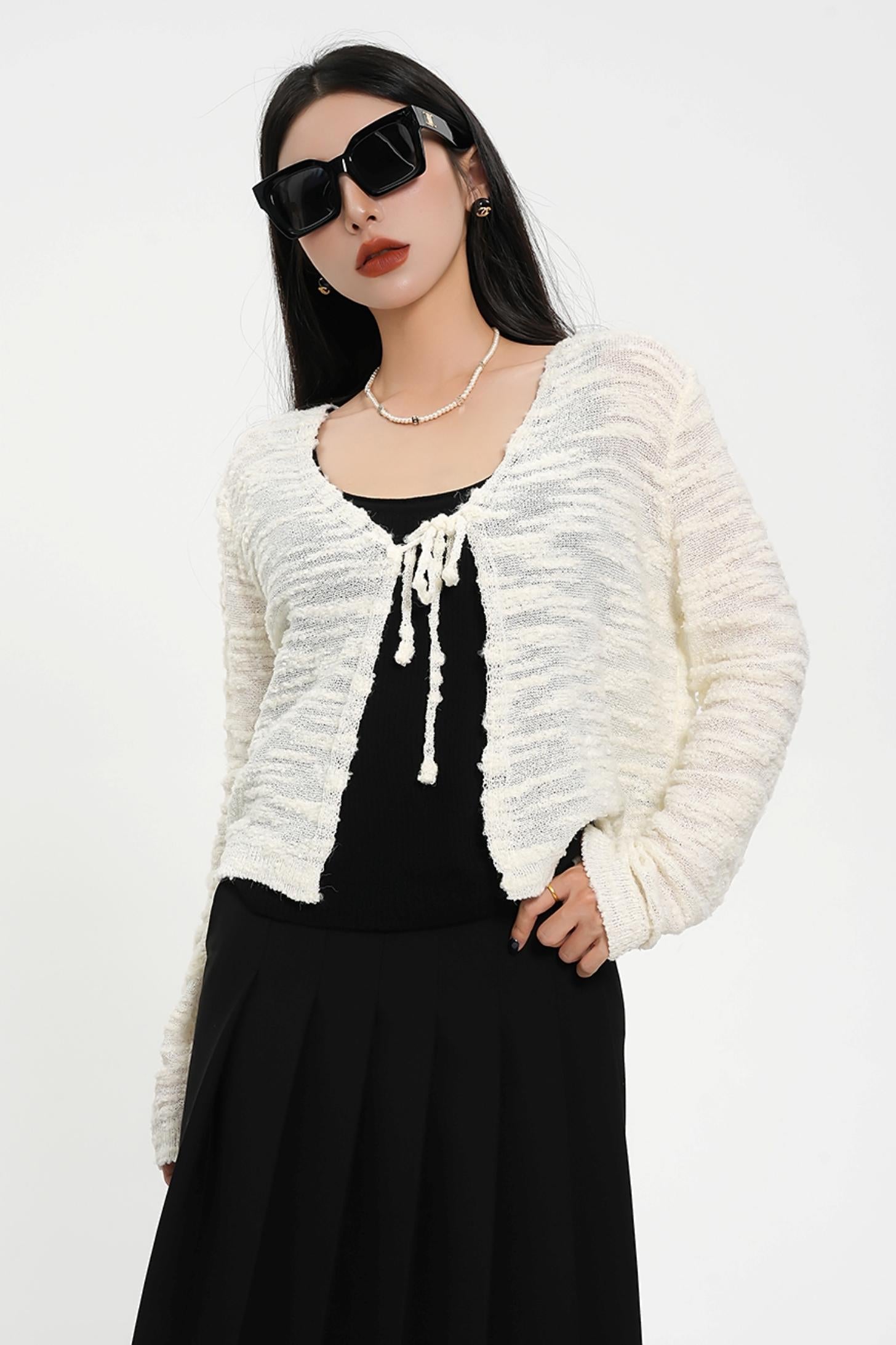 Gemütliches Kaufte -Strickjacken -Set - Textured Strick -Pullover Duo