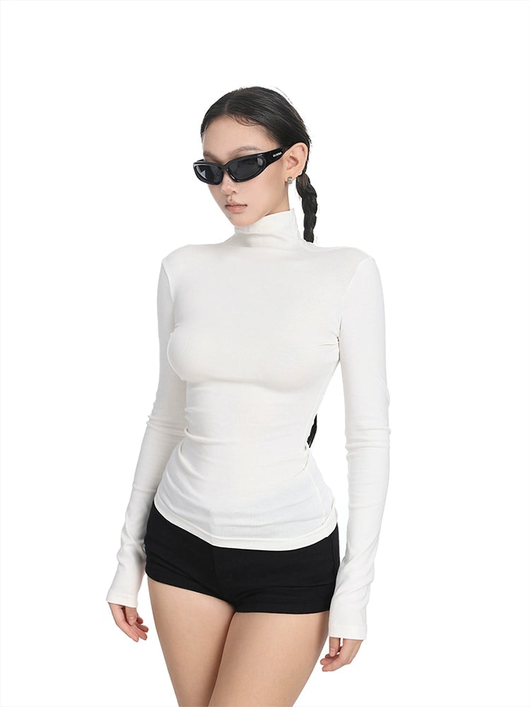 Fitted Turtleneck Top