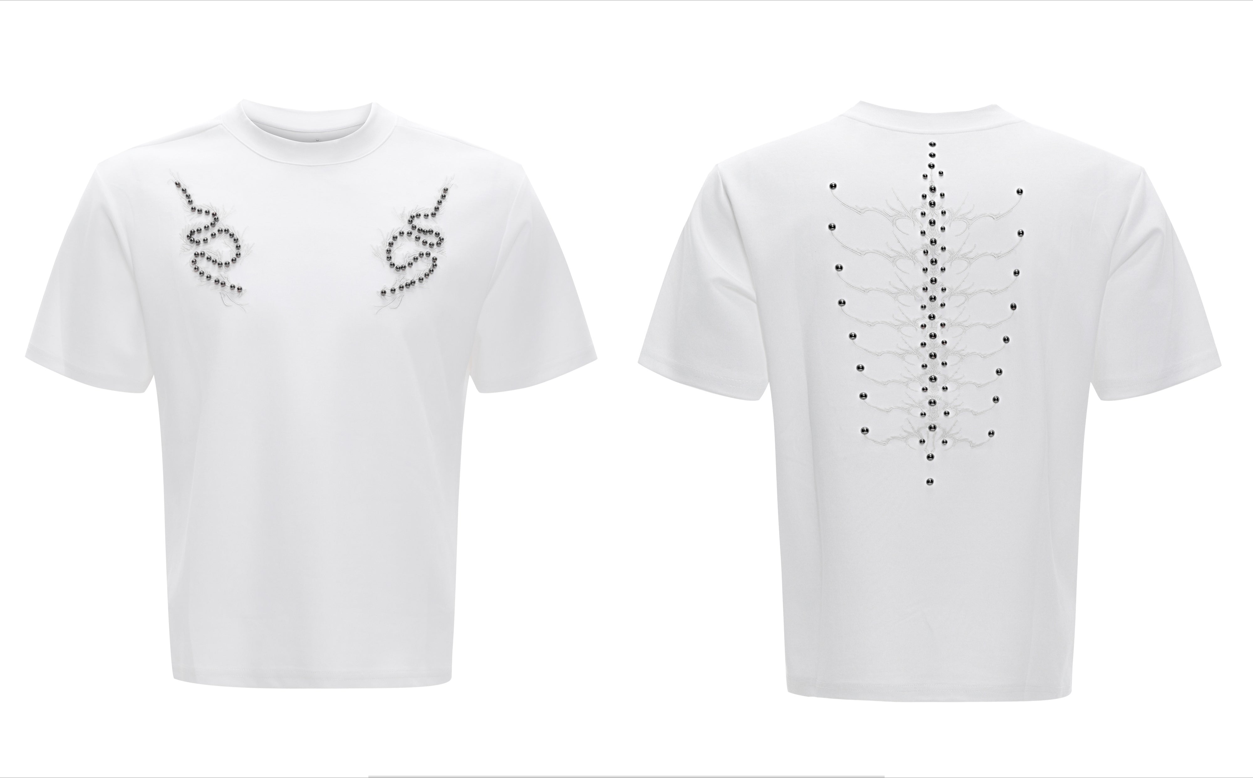 Spine Crystal Grey Fitted Tee