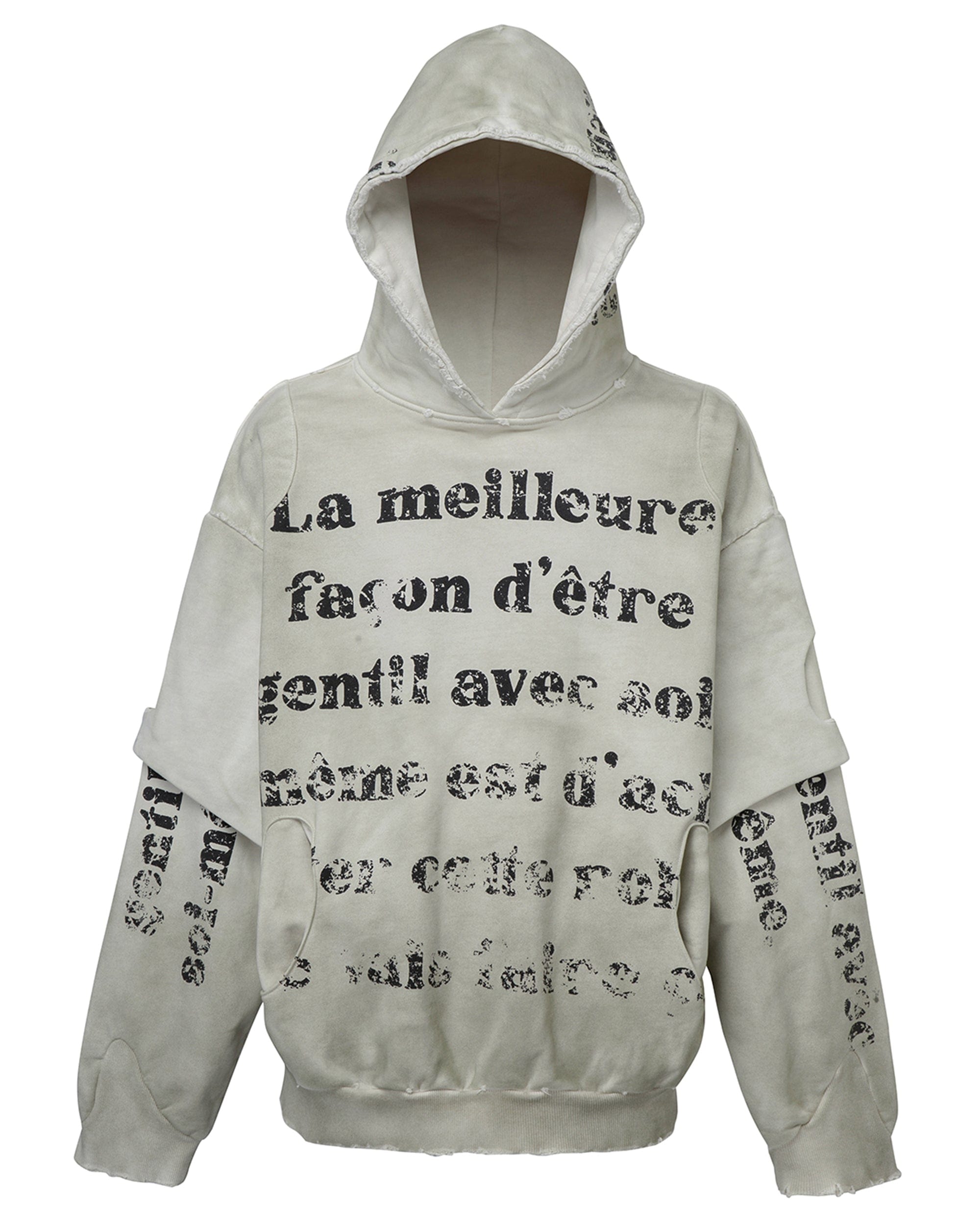 Französischer Text Vintage Hoodie